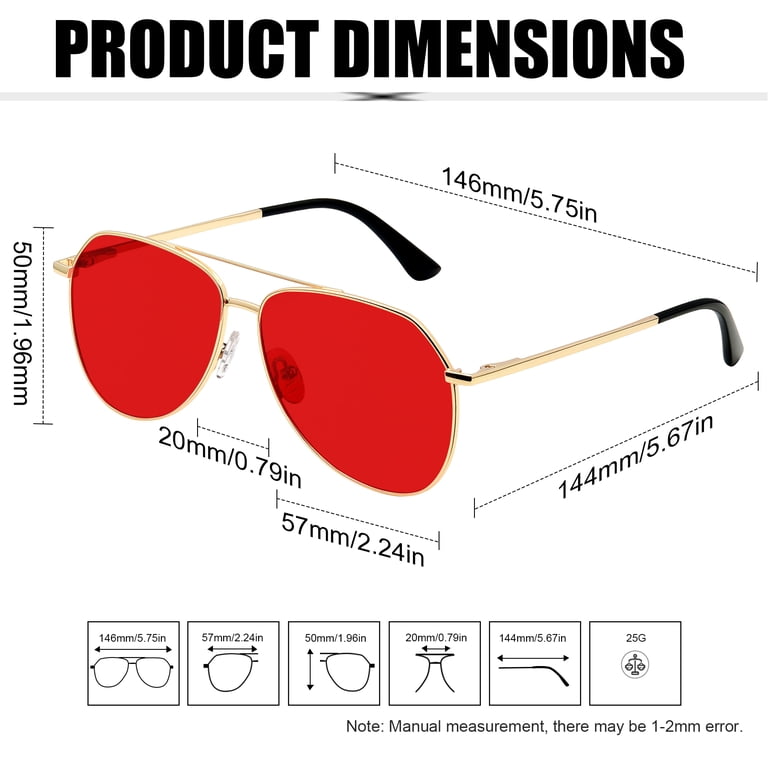 Kanastal Polarized Aviator Sunglasses, Gold & Red photo 4