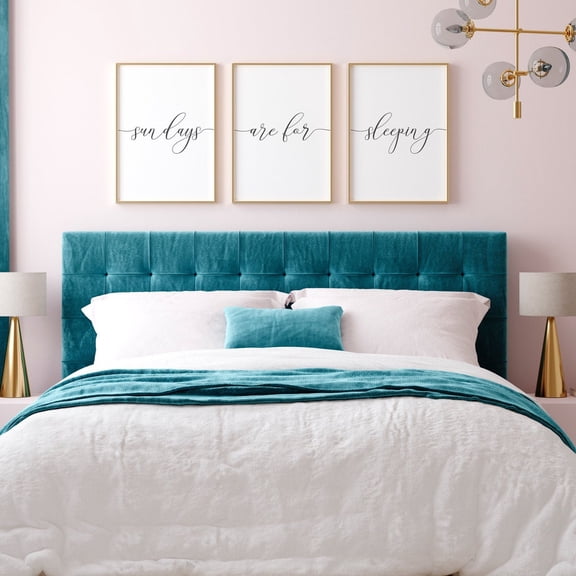 Above Bed Signs Sundays Are FSleeping Boho Quote Poster, Set 3, Poster Only