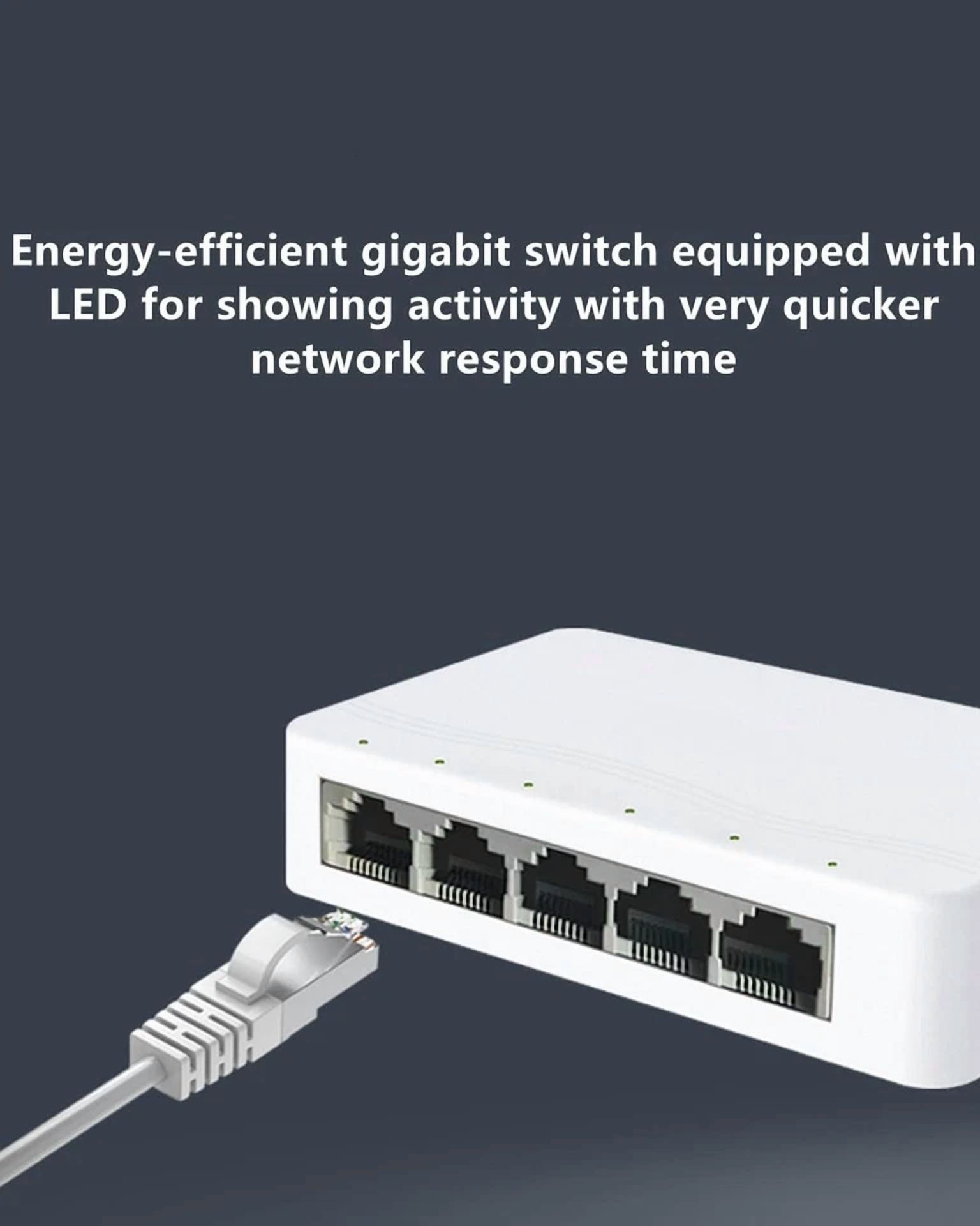 RHEA- 5 Port Gigabit Ethernet Switch 10/100 Mbps Desktop Splitter 4 Port...