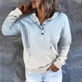 thumbnail image 2 of Annhoo Womens Sweatshirts Fall Casual Long Sleeve Button down Hoodies Fashion Gradient Color Pullovers with Pocket, 2 of 5