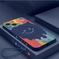 thumbnail image 2 of Magsafe-funda de silicona para iPhone 14 Pro Max, cubierta de Graffiti Smile Magsafing para Apple 13, 12 Pro Max, 14 Plus, Fundas con correa de muñeca, 2 of 4