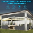 thumbnail image 3 of TOPCHANCES Clear Vinyl Curtains with Zipper Entry, Heavy Duty Waterproof PVC Clear Tarp with Grommets, Outdoor Clear Panel Curtain for Porch, Pergola, Gazebo, Patio, Enclosure (7'H x 10'W, Gray), 3 of 17