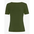 thumbnail image 5 of Women's Casual Short Sleeve Scoop Neck Summer Tops Ribbed Knit Slim Fit Tee Shirts, 5 of 5