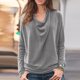 thumbnail image 2 of Blusa informal de manga larga con cuello redondo para mujer Pompotops  gfhjh18103, 2 of 9