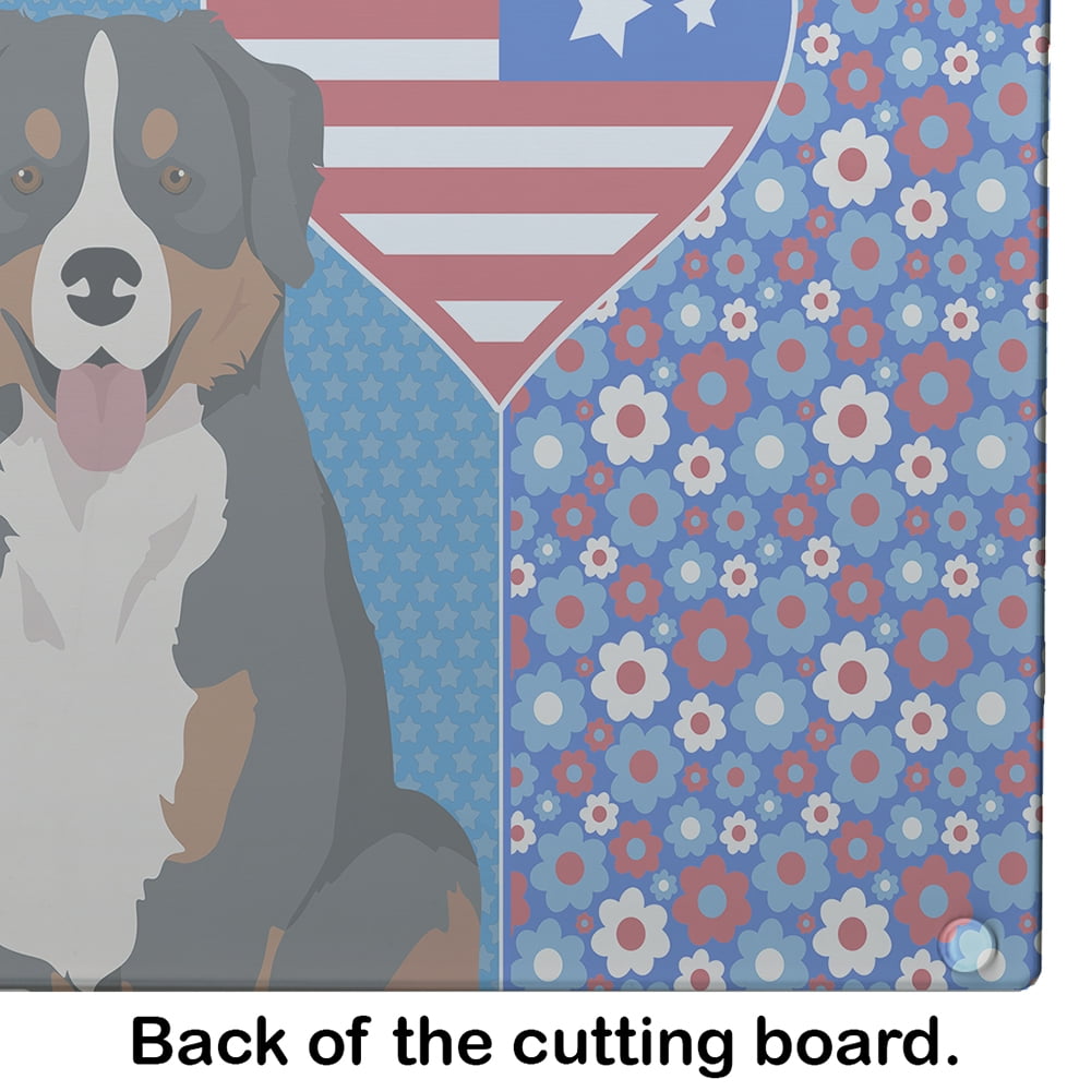 Bernese Mountain Dog Glass Cutting Board Large 12 in x 15 in