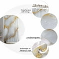thumbnail image 5 of 60x72 Inch Shower Curtains for Bathroom White Gray Marble Fabric Bath Curtain Decor Modern Abstract Golden Texture Art Waterproof Restroom Curtains Shower Set Accessories with 12 Hooks 60 Inch, 5 of 6