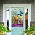 thumbnail image 5 of Welcome Spring Butterfly Flowers Large Decorative House Flag, Floral Tulip Daisy Yard Garden Outside Decor, Summer Vintage Farmhouse Outdoor Home Burlap Decoration Double Sided 28 x 40, 5 of 6