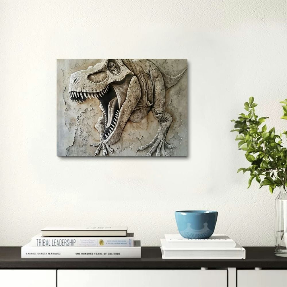 Nawypu Dinosaur Wall Art,Jurassic Wall Decor, Animals Indoor Canvas Art, Dinosaur Art Poster Print, Modern Home Living Room Bedroom Boys Room Wall Art