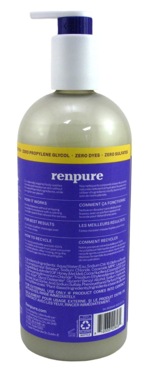 Renpure Body Wash Lavender Honey Calming 24oz (Pack of 3)