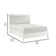 thumbnail image 5 of Hadly Classic Queen Sleigh Bed, Button Tufted Headboard, White Faux Leather, 5 of 5