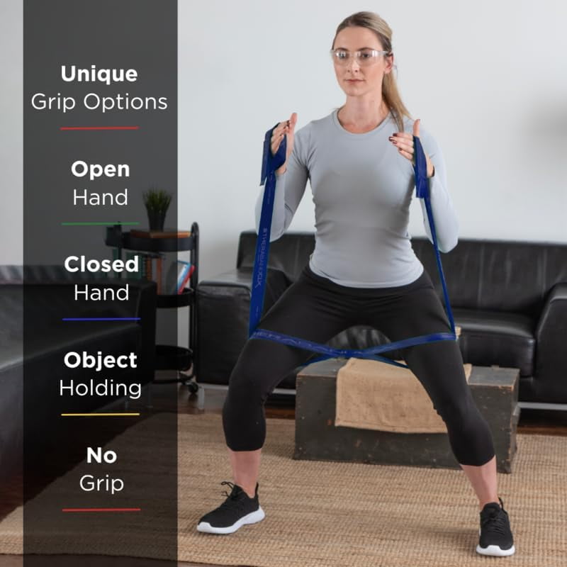THERABAND CLX Resistance Band with Loops, 25 Yard Band, Blue, Extra Heavy, Non-Latex, Elastic Band for Exercise, Mobility & Rehab, Stretching, Home Workouts, Color-Coded for Easy Resistance Levels