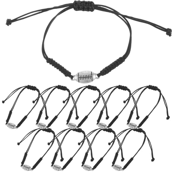 Braided Rope Baseball Charm Bracelets Adjustable Sport Bracelet Baseball Party Favors Unisex Jewelry for Sport Coaches