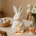 Easter Service Design Resin Bunnies Sculpture Stand with Hollow Out Design for Easter ...