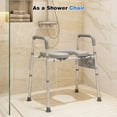 thumbnail image 4 of Gymax Raised Toilet Seat w/Handles Padded Arms Adjustable Height & Width Storage Bag, 4 of 10