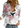 thumbnail image 2 of Womens Blouses Fashion Long Sleeve V Neck Loose Casual Floral Leopard Printed Chiffon Blouses Tops and T Shirts Women Cardigans Sweater Hoodies, 2 of 5