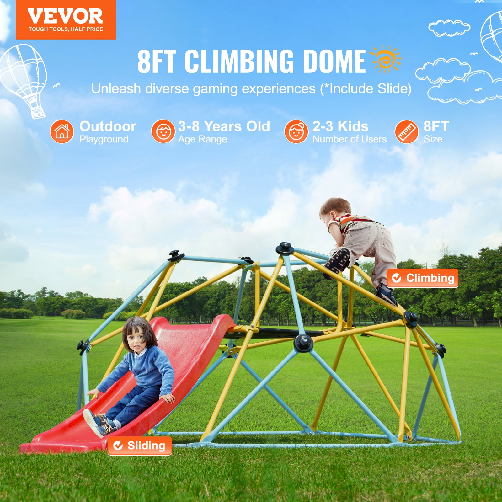 Play Structure For Kids Outdoor Zoshine Geometric Dome Climber