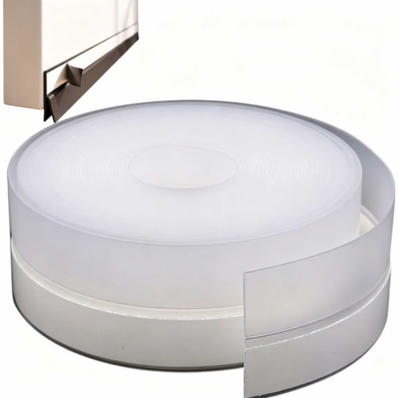 Silicone Weather Stripping Door Seal, Self-Adhesive Door and Window Draft Stopper, Flexible Tape for Noise and Air Leakage, Cut-to-Fit 5m/10m