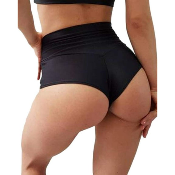 Sherrylily Women High Waist Yoga Shorts Gym Booty Butt Lifting Sports Dance Hot Pants