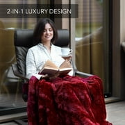 Everlasting Comfort Luxury Polyester Throw Blanket - Soft, 65”x50” (Dark Red)