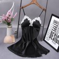thumbnail image 1 of Pyjama en Soie à Col en V pour Femmes, Chemise de Nuit, Lingerie, Robe de Nuit, 1 of 2