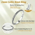 thumbnail image 6 of Suplight 925 Sterling Silver Celtic Knot Rings for Women, 2MM Thin Vintage Finger Thumb Ring for Women, 6 of 10