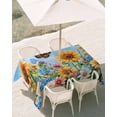 thumbnail image 3 of 60x102 Inch Outdoor Tablecloth with Umbrella Hole Zipper Rectangle Summer Yellow Sunflower Rectangular Tablecloths Outside Waterproof Daisy Wildflower Pastoral Patio Table Cover for Picnic Party, 3 of 8