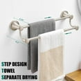 thumbnail image 5 of Adjustable Retractable 15-27 Inches Stainless Steel Bathroom Towel Bar, Bathroom Accessories Bath Hotel Double Towel Bar Rod Hanger Wall Mounted Towel Holder Towel Rack, Brushed Nickel, 5 of 12