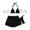 Black, variant on Womens Two Piece Swimsuit 3 Piece Solid Color Split Bikini Set Sporty Athletic Swimwear for Training Beach,Blue S