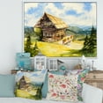 thumbnail image 2 of Designart 'Old Cottage At Summer With Peaceful Landscape' Traditional Framed Canvas Wall Art Print, 2 of 5