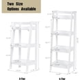 thumbnail image 3 of 3-Tier Ladder Shelf, Bathroom Shelf Freestanding, 3-Shelf Spacesaver Open Wood Shelving Unit, Ladder Shelf (White), 3 of 6