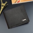 thumbnail image 4 of Mosey Men Wallet Faux Leather Solid Color Vintage Large Capacity Multi Pockets Portable Foldable Coin Changes Storage Purse Card Holder Business Gift, 4 of 8