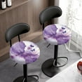 thumbnail image 3 of ZIATUBLE Purple Butterfly Bar Stool Covers Round Marble Stripes Bar Stool Cover Cushion 2 Pieces Stool Seat Replacement Cover 13"-15" with Elastic Bottom Seat Cover for Vanity Stool, 3 of 6
