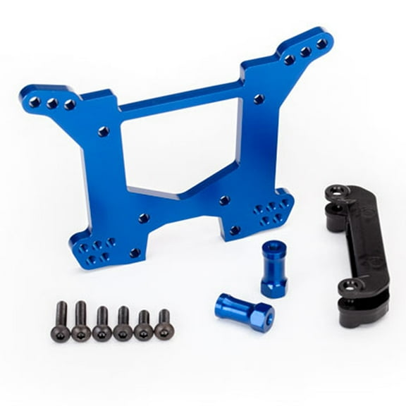 Traxxas 6738X - Aluminum Rear Shock Tower, Blue, Rustler