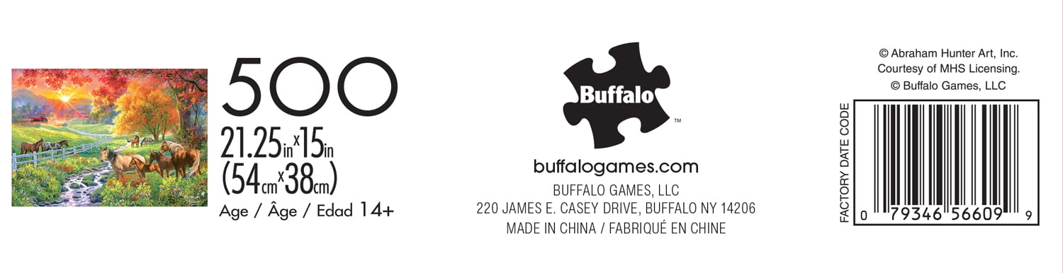 Buffalo Games September Pasture 500-Piece Interlocking Jigsaw Puzzles for Adults Ages 14+