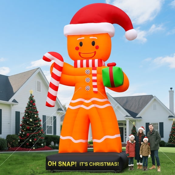 Wellcomer 20 ft Giant Inflatable Ginger Bread Man - Christmas Décor
