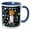 Blue/White, variant on 3drose, Funny Cute Beagle Hound Dog and Circle Pattern Abstract Art, 11oz Mug