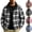 Black, variant on Men's Reversible Plaid Flannel Golf Jacket Windproof Waterproof Stand Collar Windbreaker Raincoat with Pockets for Daily Work Travel, Hot Pink, XXXL