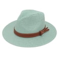 thumbnail image 4 of AirLoni Panama Hats For Women UPF 50+ Sun Wide Brim Packable Foldable Lightweight Breathable Bucket Hat Summer Sun Hats For Outdoor Travel Gardening Solid Color Mint Green,One Size, 4 of 5