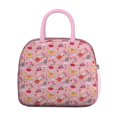 thumbnail image 2 of Womens Pink Cartoon Dinosaurs Landscape Pattern Lunch Box for Work,Insulated Lunch Bag for Women,Loncheras Para Mujer,Leakproof Adult Lunch Bag for Work,Beach,Travel,Picnic,Camping, 2 of 5