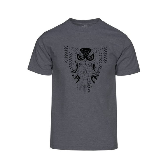 Mens Owl Dreamcatcher Short-Sleeve T-Shirt - Dark Grey - Medium
