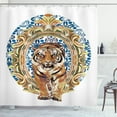 thumbnail image 1 of Ambesonne Tiger Shower Curtain, Japanese Exotic Adventure, 69"Wx84"L, Royal Blue Pale Brown, 1 of 3