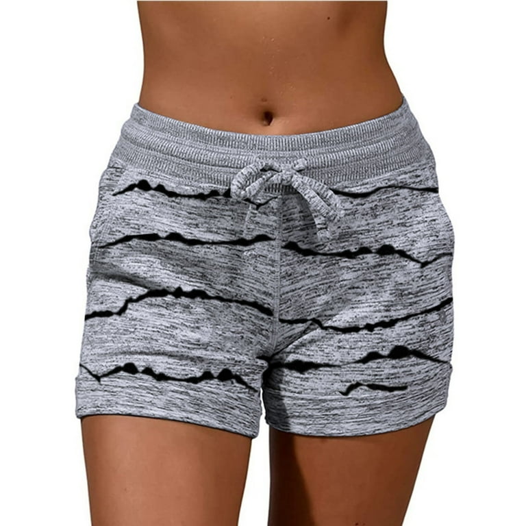 MRULIC yoga pants Soft Comfy Shorts And And Women Activewear Drawstring  Lounge With Pockets Yoga Pants Grey + XXL 