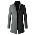thumbnail image 4 of AOOCHASLIY 2023 Men Fall Coat Men's Single-breasted Solid Color Fashion Suit Business Casual Suit Wool Coat, 4 of 4