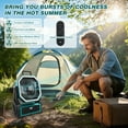 thumbnail image 6 of Roykaw Portable Fan Rechargeable 20000 mAH Battery Powered, Cordless Camping Fan, Ultra-bright LED Lights & Display, 36+ Hrs Work, w/Hang Hook, Handle for Travel, Fishing, Golfing, Indoor, Hurricane, 6 of 9