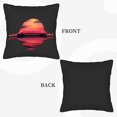 thumbnail image 6 of Set of 2 18x18in Throw Pillow Covers - Futuristic Train Design Vibrant Sunset Colors Perfect for Couch Bed or Car Decor, 6 of 8