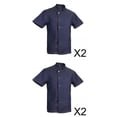 thumbnail image 1 of 4 Piezas Unisex Chef Chaquetas Mujeres Hombres Camisa de Cocinero Uniformes de Hotel Sunnimix chaqueta de chef de manga corta, 1 of 8