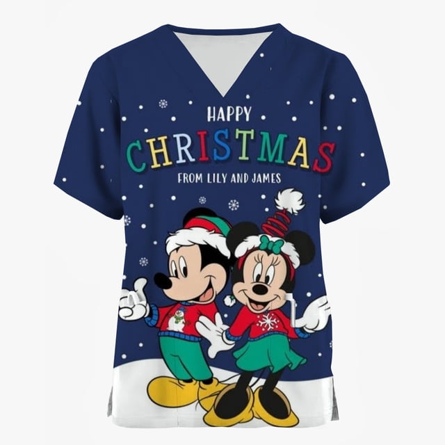 Accesorios de enfermera esmerilados de Mickey Mouse de Disney para mujer, uniforme médico, Feliz Navidad, Hospital, ropa de trabajo clínica Dental Sur