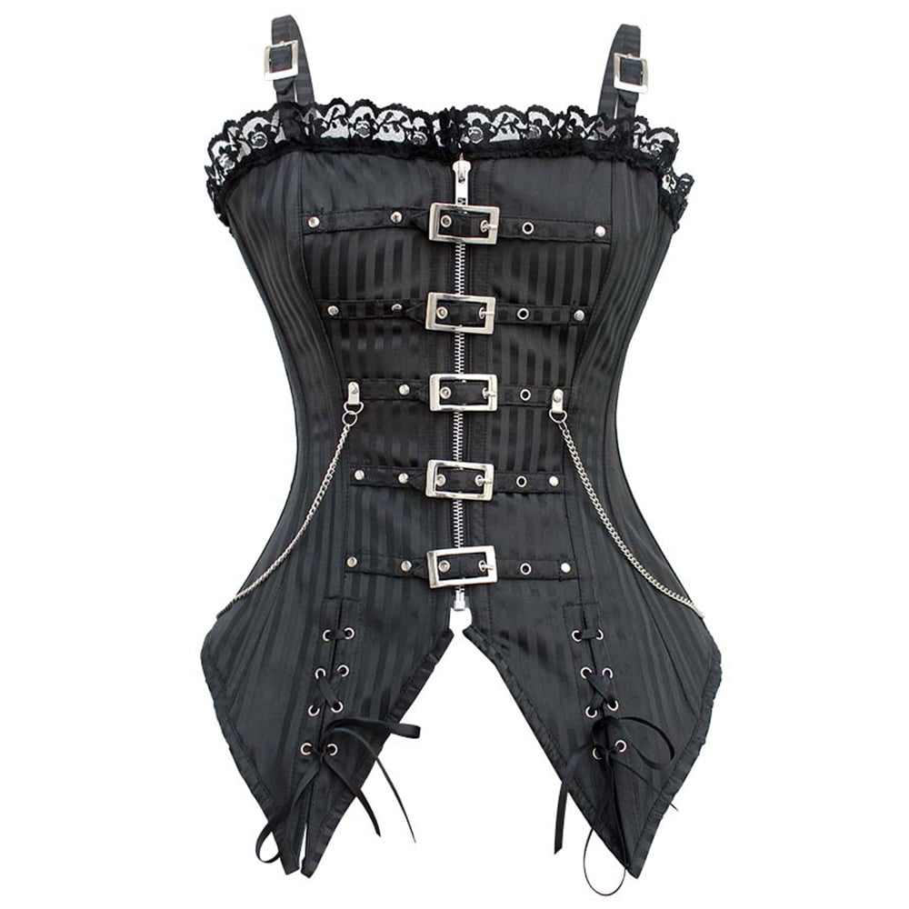 Burlesque Polka Dots Corset with Strap & Padded Cup Bustier S M L XL 2XL 3X-5XL