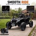 thumbnail image 5 of 24V 2 Seater Powered Ride on UTV with Remote Control, 160W Motors, 4 Wheel Suspension Ride on Cars, Large Wheels, Anti Collision Bar, Storage, Bluetooth, USB, LED, Kids Electric Car for Kids 3+, 5 of 8