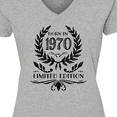 thumbnail image 4 of Inktastic Born in 1970 Limited Edition Women's V-Neck T-Shirt, 4 of 5